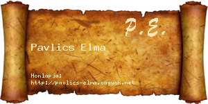 Pavlics Elma névjegykártya